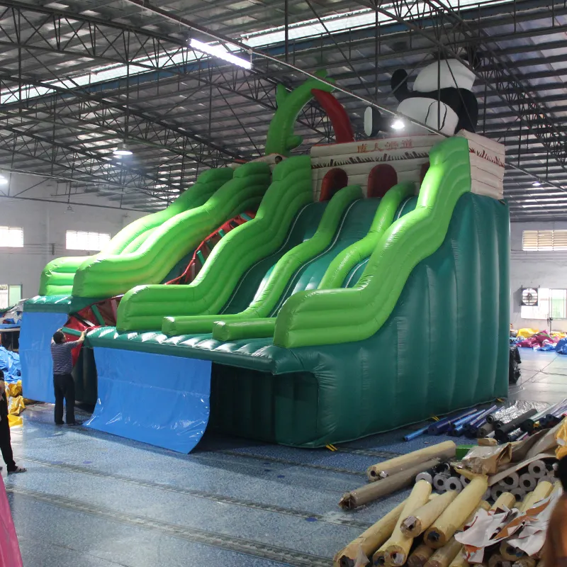 Four channel panda inflatable water slides inflatable commercial water park aqua park equipment giant inflatable water park