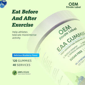 Gummies OEM EAA à la myrtille avec 9000 mg d'acides aminés essentiels 9 acides aminés essentiels EAA et tous les acides aminés à chaîne ramifiée <span class=keywords><strong>BCAA</strong></span> - Product Image 4
