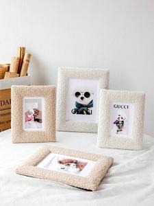 تخصيص لينة الجلد ودية الشعور جودة عالية الضأن الصوف إطار الصورة الخشب - Product Image 3