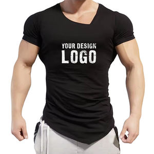 Nouveau design T-shirt de sport pour homme, décontracté, col en V, coupe ajustée, musculation, sport, salle de sport - Product Image 1