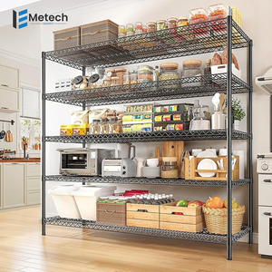 Estantería de alambre de metal de 5 niveles de alta resistencia Estante de almacenamiento de despensa ajustable comercialmente para el hogar y el almacenamiento de alimentos Estantería de garaje - Product Image 1