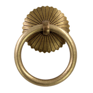 Chinese <b>Antique</b> <b>Brass</b> Ring Handle Cabinet <b>Door</b> Drawer Pull Durable Single Hole Design - Product Image 4