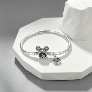 NUEVAS Pulseras de Cadena de Serpiente de Plata de Ley 925 Compatibles con Charms Originales, Cierre de Corazón, Brazalete, Joyería, Regalo para Mujeres y Niñas - Product Image 3