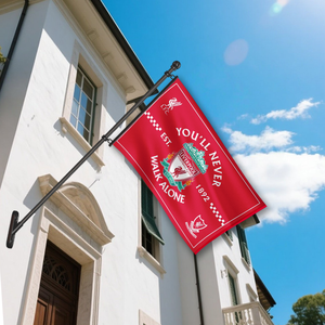 Bandera de Liverpool FC de 3x5 pies con la frase "You'll <span class=keywords><strong>Never</strong></span> Walk <span class=keywords><strong>Alone</strong></span>", de poliéster de doble cara, para aficionados y eventos deportivos - Product Image 4