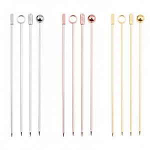 Pics à olives en acier inoxydable de qualité supérieure Brochettes en métal réutilisables Heavy Duty Bar Kitchen Party Essentials - Product Image 1