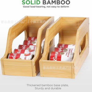 Wooden Stackable Can <b>Storage</b> <b>Rack</b> For <b>Kitchen</b> Canned Food Organizing Holder - Product Image 2