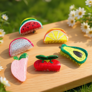 Fermagli per capelli Tz Fruit da 9 cm con design a cartoni animati per donne e ragazze, in plastica casual di alta qualità - Product Image 5