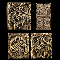 Dés à roulettes pliables en métal doré, motif dragon, 7 en 1, pour jeux de rôle Dungeons and Dragons