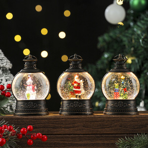 Christmas <b>retro</b> <b>decorations</b>, Christmas lanterns, Santa Claus handheld flat lanterns, light-up musical gift ornaments - Product Image 3