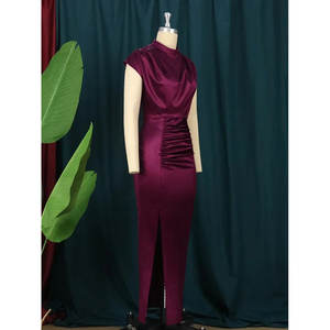 Robe de soirée plissée vintage à taille empire pour fêtes - Product Image 5