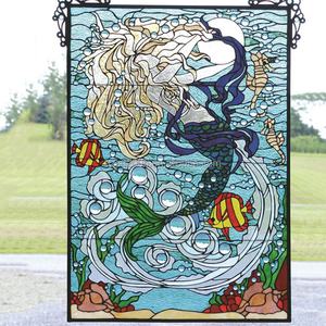 Panel de Vidrio Emplomado Personalizado con Diseño de Catedral China, para Ventana, Puerta o Pared, Estructura Sólida, Decoración Hecha a Mano - Product Image 2