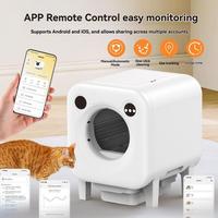 Bac à litière intelligent autonettoyant avec contrôle vocal et vidéo via application, grande toilette fermée pour les foyers multi-chats