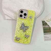 Coque de téléphone antichoc avec strass, nœud papillon, cœur scintillant et motif papillon pour iPhone 18 17 16 Pro Max 15 14 13 12 Plus