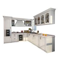 Set Lemari Dapur Modular Kustom MDF Seluruh Rumah Gaya Prancis dari Kayu