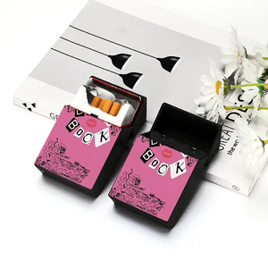 Funky Cartoon Burning Book Print Étui à <span class=keywords><strong>cigarettes</strong></span> en plastique portable Boîte à <span class=keywords><strong>tabac</strong></span> manuelle à rabat pour cigarette Standard 20-Pack 84mm - Product Image 2