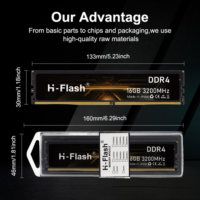 H-Flash Wholesale Cheap Price Ram DDR 4GB 8GB 2133MHz Desktop Memory Customized