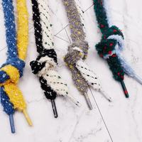 Lacets plats en peluche Wayeah de 1,55 cm, doux et épais, en tissu, pour remplacement décontracté