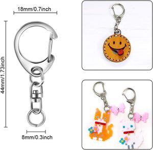 D Snap Hook Lobster <strong>Clamp</strong>,C Hook Metal Split <strong>Keychain</strong> Rings Parts,Key Rings Clips Accessories - Product Image 2