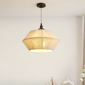 Lampe suspendue de style japonais rétro Wabi Sabi, diamètre 45cm, lustre LED à trois têtes E27 pour éclairage de bureau, chambre à coucher, maison d'hôtes - Product Image 3