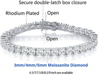 Collier personnalisé OEM en moissanite 2mm-6.5mm, style cluster glacé, en argent sterling S925, bracelet tennis hip-hop pour hommes et femmes
