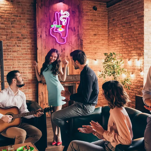 ハンドアイネオンサイン1個-寝室、プレイルーム、家庭、バー、カフェ、パーティー用のピンクブルーLED - Product Image 2