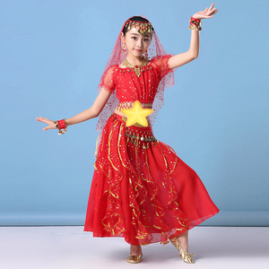 Conjunto de Disfraces de Danza del Vientre para Niñas, Ropa de Danza India para Carnaval, Traje Infantil de <span class=keywords><strong>Bollywood</strong></span> para Actuaciones en Escenario - Product Image 3