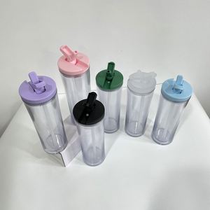 Gobelets réutilisables en plastique à double paroi, forme incurvée, pour boissons froides, vierges, effet boule à neige, phosphorescents - Product Image 2