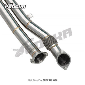 Tuyau intermédiaire d'échappement BOSKA Z avec résonateur pour BMW M2/M3/M4 G80/G82/G87 3.0T 2021-2026 en acier inoxydable SS304, longueur égale - Product Image 5