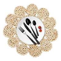 Gewebte Natürliche Geflochtene Maisblatt-Tischsets Umweltfreundliche Platzdeckchen Hohle Platzteller für Thanksgiving Weihnachten Esstisch