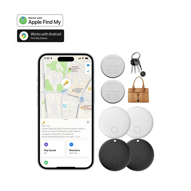 F08 Macaron Dual System Locator GPS for Tracker Lithium Battery Real-Time Tracking for Find My Android Find Hub