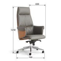 Chaise de bureau exécutive moderne et durable en cuir PU avec base en acier, accoudoirs fixes, hauteur réglable, pivotante et coulissante pour le bureau à domicile