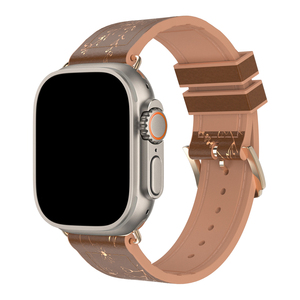 สายนาฬิกาซิลิโคนหนัง PU อัดความร้อนสีโรสโกลด์คู่สำหรับ Apple Watch ULTRA 2 BAND 49มม. สำหรับ iWatch Series 10 9 - Product Image 4