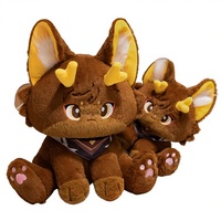 Boneka Kucing Jam Dua Dimensi, Isian Kapas PP, Bahan Plush Panjang 31-50cm, Bantal Anime Desain Lucu