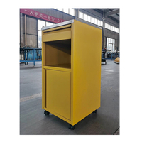 Armoire de chevet d'hôpital en acier avec chariot à roulettes, 1 tiroir, serrure à clé - Meuble médical mobile durable