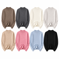 Pull en maille minimaliste coréen à col semi-montant pour homme, idéal pour l'hiver, vêtements d'extérieur, marque privée pour femme