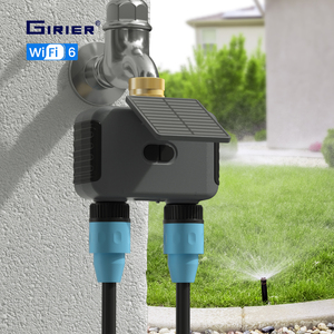 <span class=keywords><strong>Minuteur</strong></span> de jardin programmable GIRIER à double sortie IPX6 Tuya WiFi 6 intelligent à énergie solaire - Product Image 1