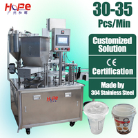 Machine de scellage et de capsulage automatique à tête unique pour yaourt, liquides, poudres, gels, emballage sous film thermoscellable, en acier inoxydable 304