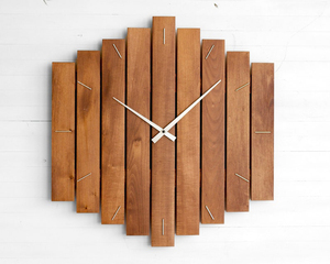 Horloge géométrique en bois avec alarme numérique - Product Image 4