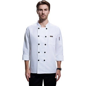 Combinaisons de <span class=keywords><strong>chef</strong></span> haut de gamme à manches longues en polyester avec fermeture à boutons, pour hôtel, restauration, cantine, <span class=keywords><strong>cuisine</strong></span>, automne-hiver, imprimées - Product Image 5