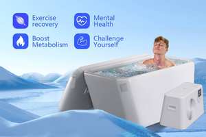 Icegalax Smart Wifi Portable 1HP 110V/220V Bain de glace et refroidisseur, machine à bain de glace pour la récupération sportive et la cryothérapie à domicile - Product Image 5