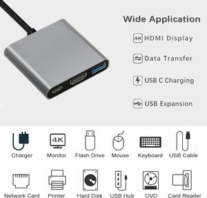 <span class=keywords><strong>Adaptateur</strong></span> multiport USB C vers <span class=keywords><strong>HDMI</strong></span> avec port de charge, <span class=keywords><strong>adaptateur</strong></span> hub <span class=keywords><strong>HDMI</strong></span> vers USB C pour moniteur vers ordinateur portable, convertisseur <span class=keywords><strong>HDMI</strong></span> 4K - Product Image 3