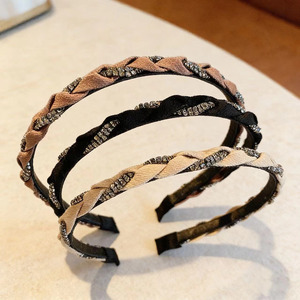 Nueva diadema trenzada retro con pedrería, diadema elegante de alta gama, pinza para el cabello, estilo popular en línea, de ala ancha - Product Image 2