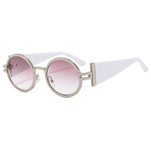 Gafas de sol redondas con montura completa, lentes degradadas, protección UV400, protección solar unisex para adultos - Product Image 4