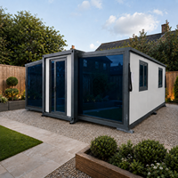 Maison conteneur extensible prête à l'emploi, préfabriquée, isolée, avec salle de bain, 20 pieds, pour jardin, salle de sport, studio, annexe, bâtiment modulaire, Royaume-Uni