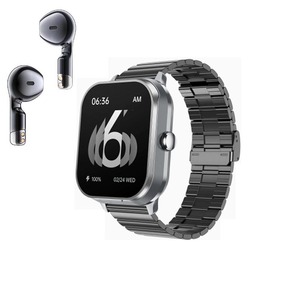 Montre connectée D <span class=keywords><strong>8</strong></span> PRO avec écouteurs TWS intégrés, appels, NFC, moniteur de fréquence cardiaque, moniteur de tension artérielle, suivi de la santé, montre connectée 2-en-1 - Product Image 6