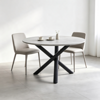 Base de table moderne en métal à 3 pieds, en acier noir, pour plateau en pierre frittée, marbre ou bois, idéale pour cuisine, salle à manger, restaurant