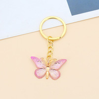 Porte-clés papillon en métal irisé dégradé, best-seller, créatif, sac à écouteurs pour fille, à suspendre