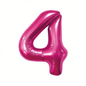Party Love Number 4 Fuchsia Foil <b>Balloon</b> 45cm Birthday Party <b>Decor</b> Kids - Product Image 4