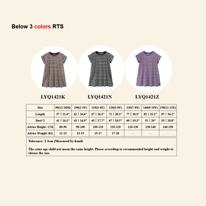 Robes pour filles, en coton rayé, tenues assorties frère-sœur, été 2026, respirantes, manches courtes, vêtements pour enfants - Product Image 3