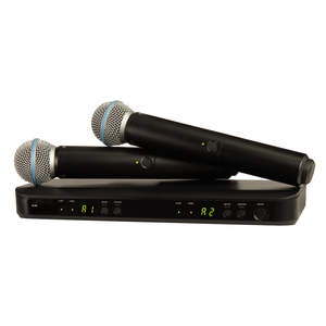 Microphone sans Fil Professionnel UHF BLX288 <span class=keywords><strong>BETA58</strong></span> 58A, Kit Dynamique Double Canal à Main pour Karaoké et Performance Scénique - Product Image 1